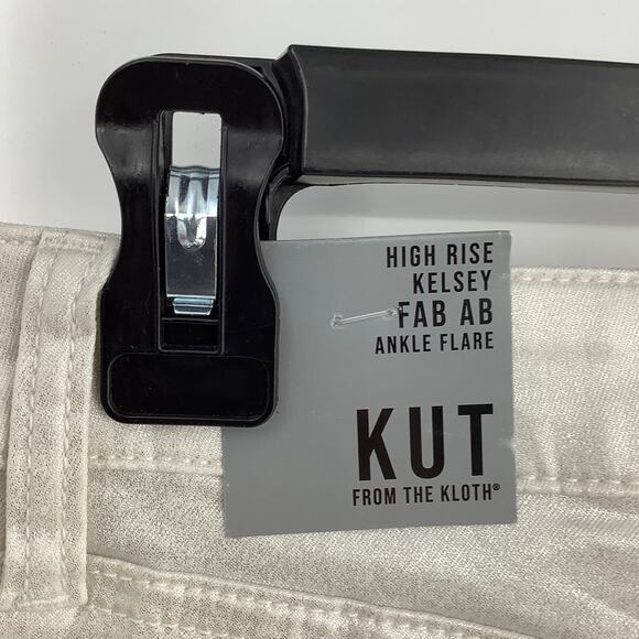 Kut from the Kloth Sz 8 Silver Kelsey High Rise Fab Ab Ankle Flare Pants HR8-4 - Picture 8 of 9